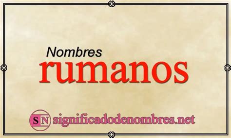 nombres rumanos|Nombres de origen Rumano